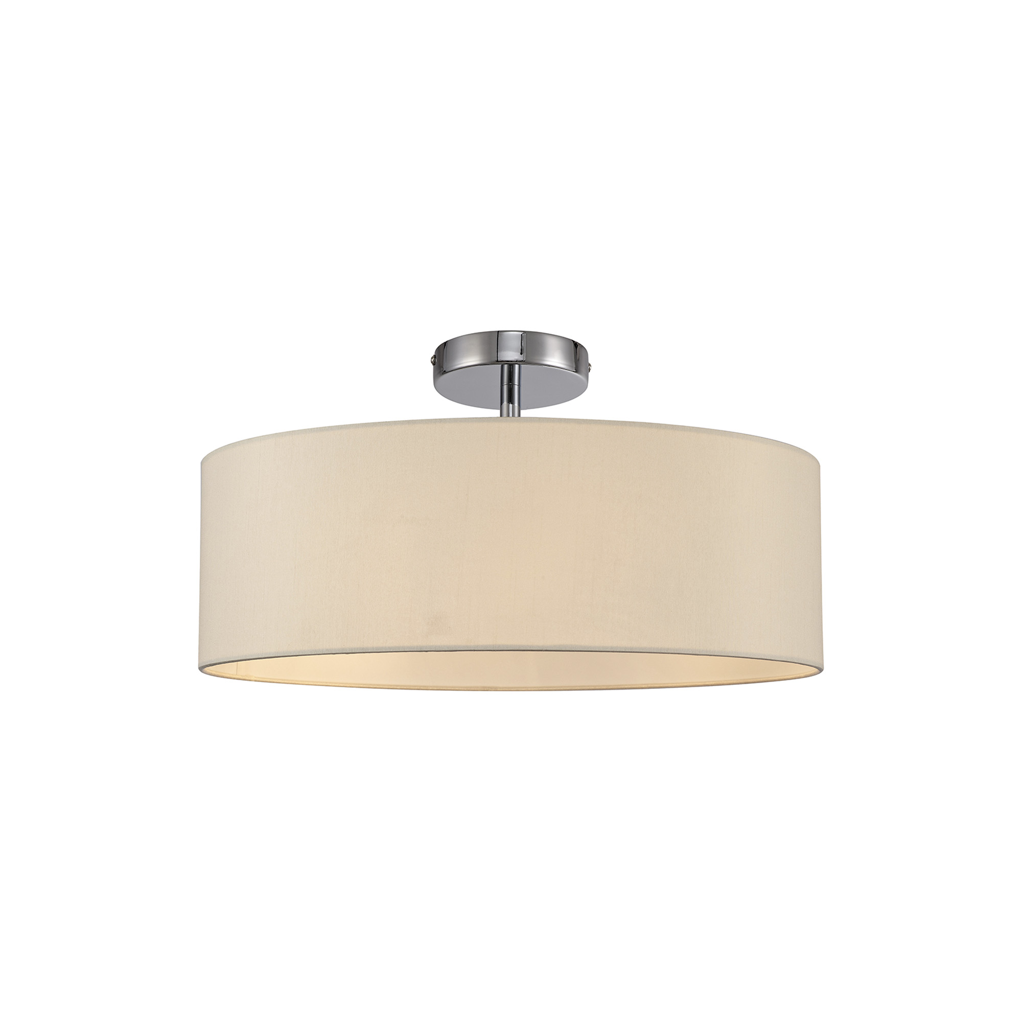 DK0693  Baymont 45cm, Semi Flush 3 Light Polished Chrome, Nude Beige/Moonlight